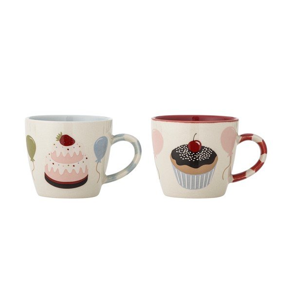 Krémovobiele kameninové detské hrnčeky v súprave 2 ks 200 ml Darby – Bloomingville Mini