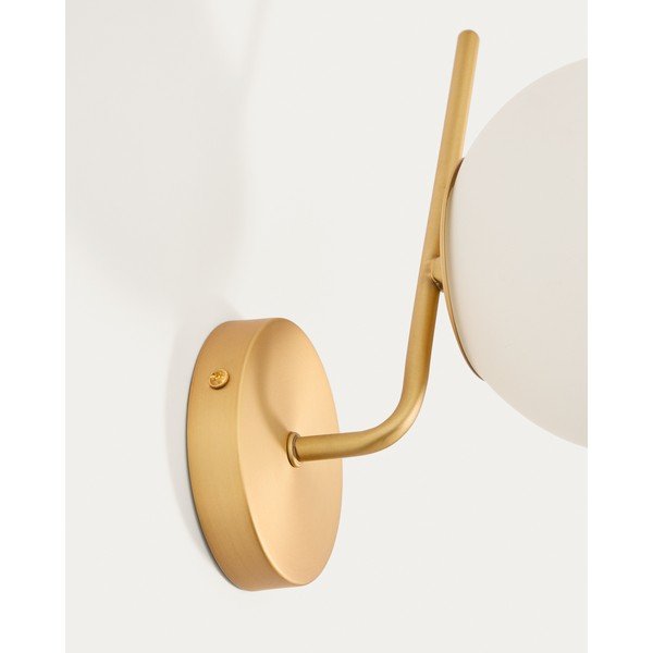 Biele/v zlatej farbe kovové nástenné svietidlo ø 15 cm Brisia – Kave Home-image-3
