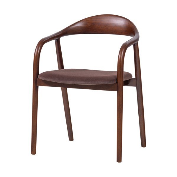 Hnedá jedálenská stolička s podrúčkami z bukového dreva Bran – WOOOD