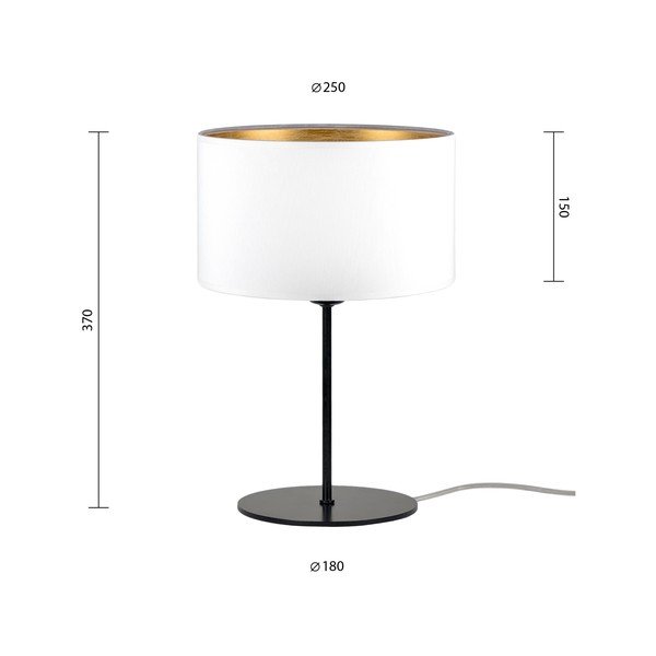 Biela stolová lampa s detailom v zlatej farbe Sotto Luce Tres S, ⌀ 25 cm-image-2