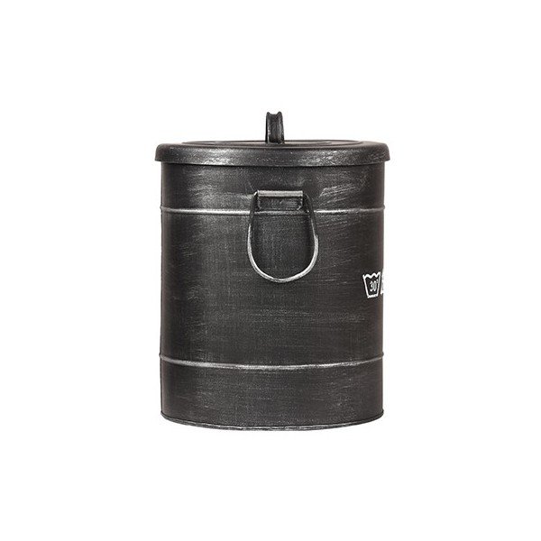 Čierny kovový kôš na špinavé prádlo LABEL51, ⌀ 26 cm-image-2