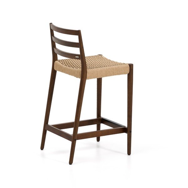 Hnedá/v prírodnej farbe barová stolička z dubového dreva (výška sedadla 65 cm) Analy – Kave Home-image-4