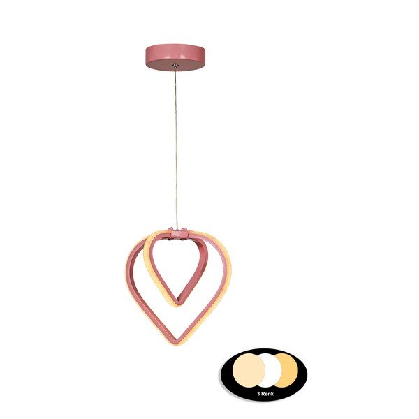 Ružové kovové LED závesné svietidlo ø 22 cm Sevinc – Squid Lighting-image-2