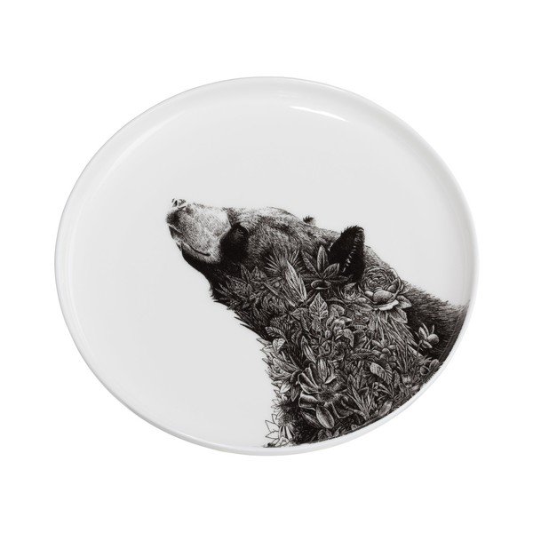 Dezertný tanierik z kostného porcelánu Maxwell & Williams Marini Ferlazzo Black Bear, ⌀ 20 cm