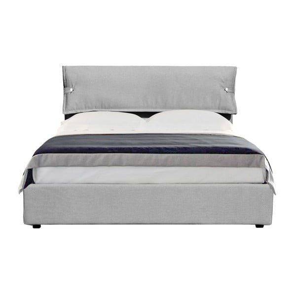Sivá dvojlôžková posteľ s úložným priestorom 13Casa Feeling, 160 x 190 cm