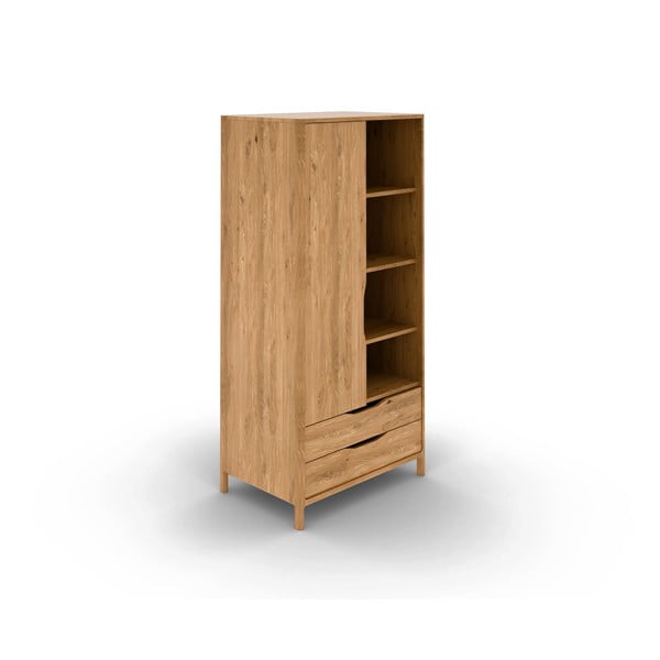 Šatníková skriňa z dubového dreva v prírodnej farbe 90x188 cm Twig – The Beds-image-2