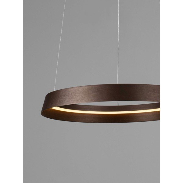 Hnedé hliníkové LED závesné svietidlo so stmievačom s tienidlom z akrylového skla ø 45 cm Ormi – Nova Luce-image-3