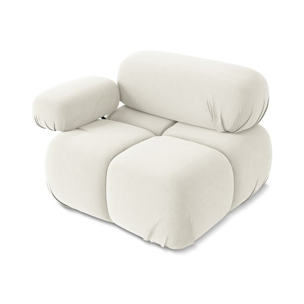 Biely zamatový modul pohovky (ľavý roh) Lokua – Makamii-image-3