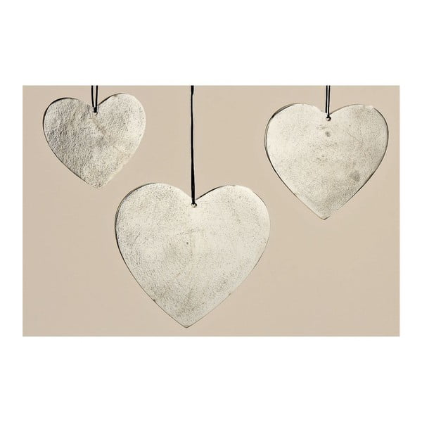 Sada 3 závesných dekorácií Hanger Heart