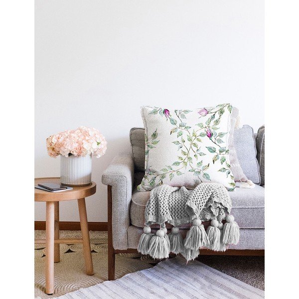 Béžová obliečka na vankúš s prímesou bavlny Minimalist Cushion Covers Roses, 55 x 55 cm-image-2