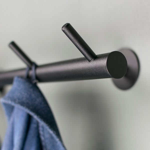 Čierny kovový nástenný vešiak 55 cm Odin – Spinder Design-image-2