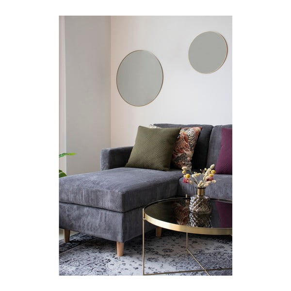 Okrúhle nástenné zrkadlo s rámom v zlatej farbe House Nordic Jersey, ø 60 cm-image-3