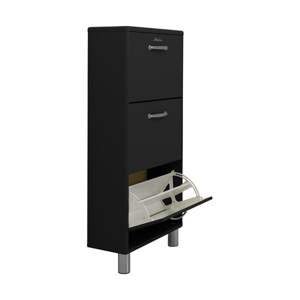 Čierna výklopná skrinka na topánky Malibu - Tenzo-image-2