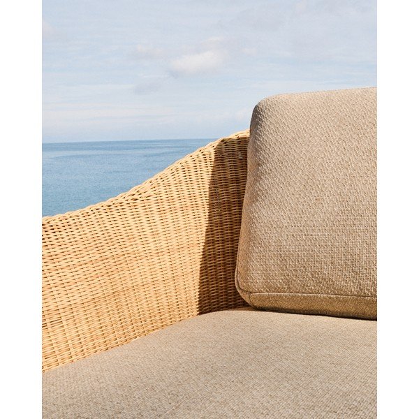 Svetlosivé/v prírodnej farbe polstrované záhradné kreslo Galea – Kave Home-image-3