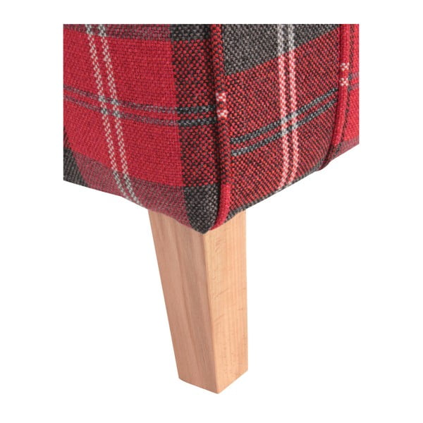 Červené kárované kreslo ušiak Max Winzer Lorris Vintage-image-4