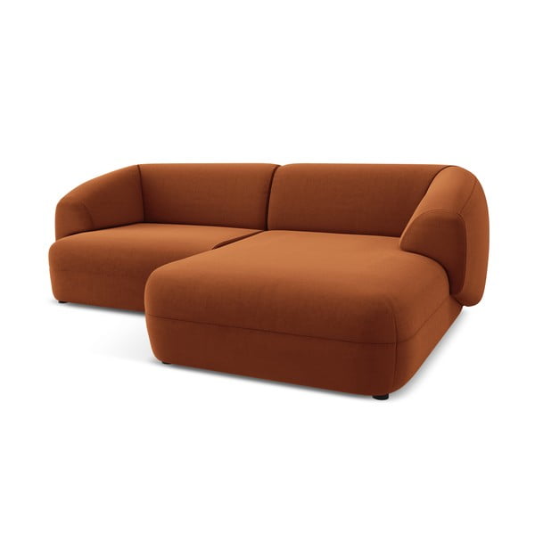 Oranžová zamatová rohová pohovka (pravý roh) Moana – Makamii-image-3