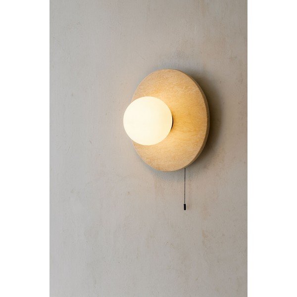 Béžové kamenné nástenné svietidlo ø 12 cm Hilde – Opviq lights-image-1