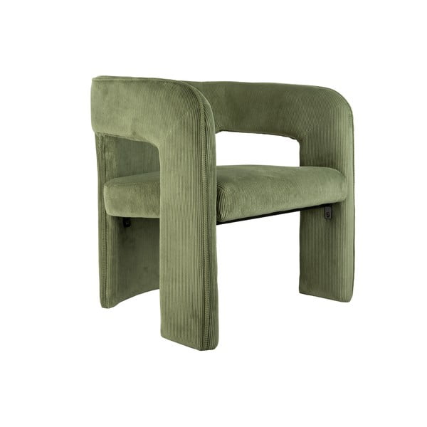 Zelené menčestrové kreslo Vigor – Leitmotiv