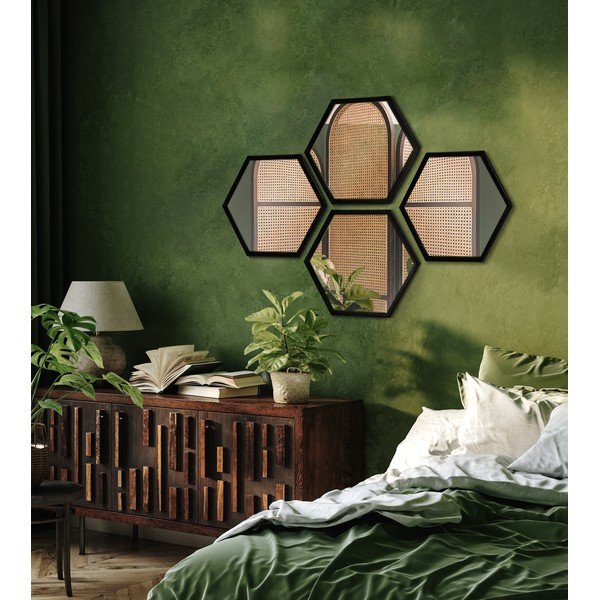 Nástenné zrkadlá v súprave 4 ks 35x40 cm Heksagon-image-1