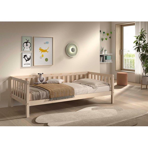 Detská posteľ z borovicového dreva s roštom 90x200 cm v prírodnej farbe Dallas – Vipack-image-3