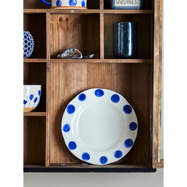 Biele/modré dezertné kameninové taniere v súprave 3 ks ø 22 cm Linora – Bloomingville-image-4