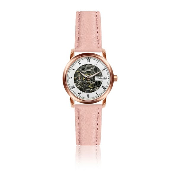 Dámske hodinky s ružovým remienkom z pravej kože Walter Bach Miria