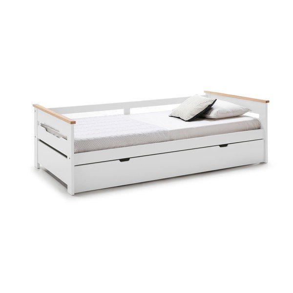 Biela detská posteľ z borovicového dreva s výsuvným lôžkom 90x190 cm Elisa - Marckeric-image-4