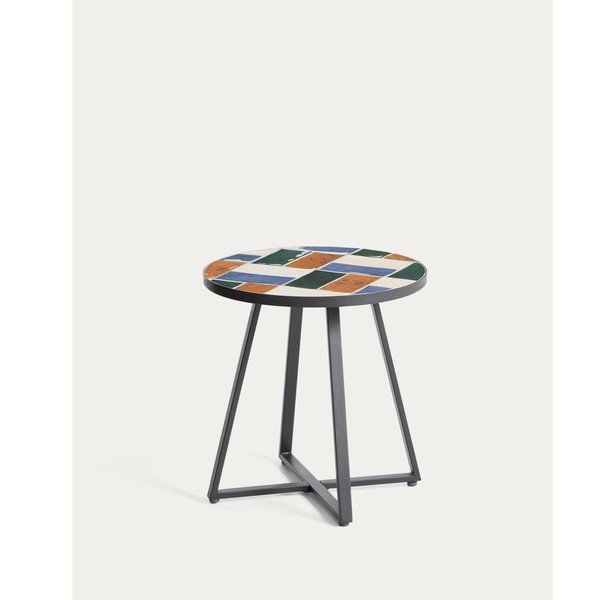 Okrúhly záhradný stolík s keramickou doskou ø 45 cm Tella – Kave Home-image-4