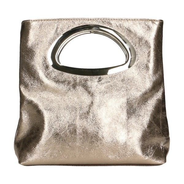 Kožená kabelka v bronzovej farbe Chicca Borse Lumino