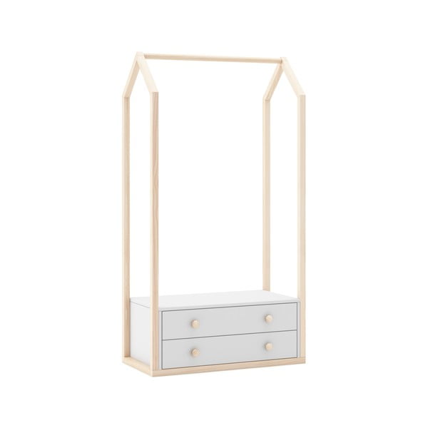 Biela otvorená detská šatníková skriňa 80x170 cm Esteban – Marckeric-image-2