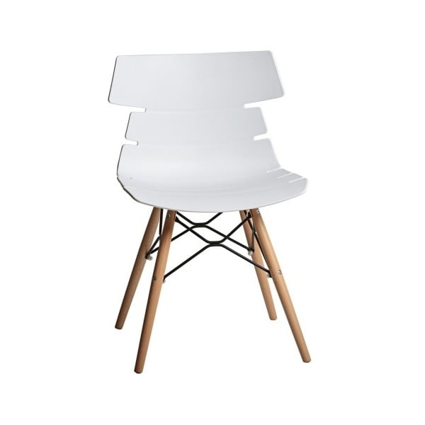 Sada 4 bielych jedálenských stoliečik Marckeric Iris-image-3