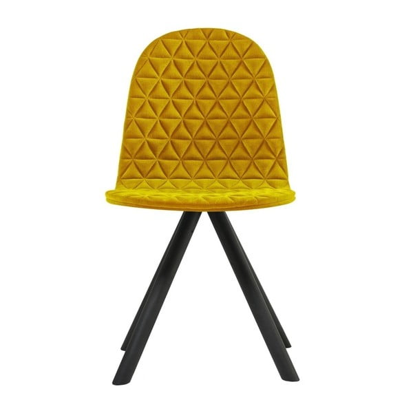 Žltá stolička s čiernymi nohami Iker Mannequin Triangle