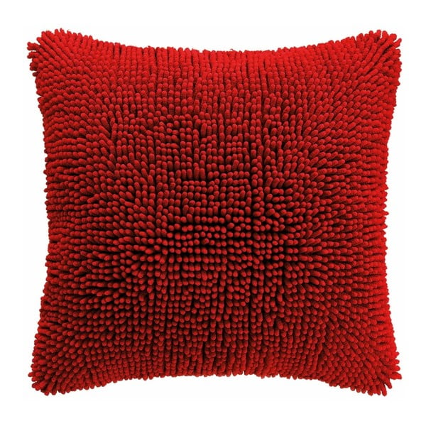Červený poťah na vankúš Tiseco Home Studio Shaggy, 45 × 45 cm