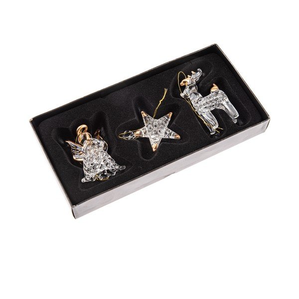 Sklenené vianočné ozdoby v súprave 3 ks 9 cm – Dakls