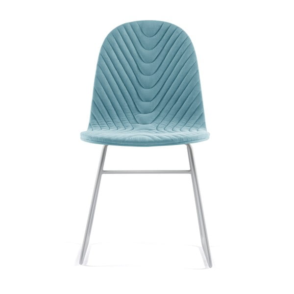 Svetlomodrá stolička s kovovými nohami IKER Mannequin V Wave