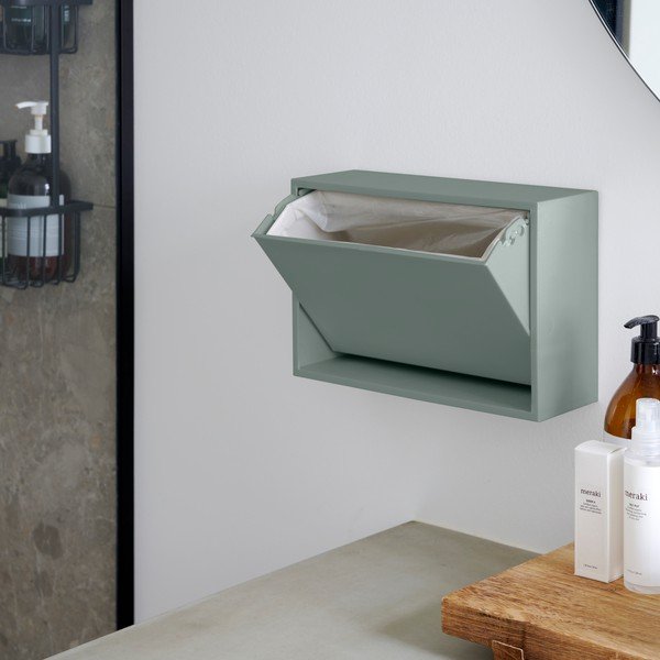 Sivomodrý nástenný odpadkový kôš z recyklovaného plastu Mini Box – ReCollector-image-2