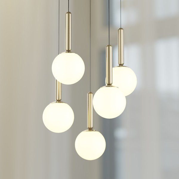 Závesné svietidlo v zlatej farbe so skleneným tienidlom ø 34 cm One – Squid Lighting-image-3
