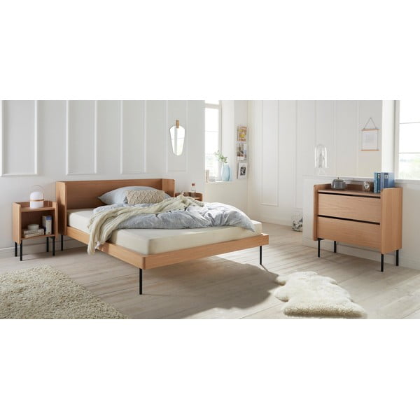 Vysoká komoda v dekore duba v prírodnej farbe 80x82 cm Wrap – Bonami Selection-image-1