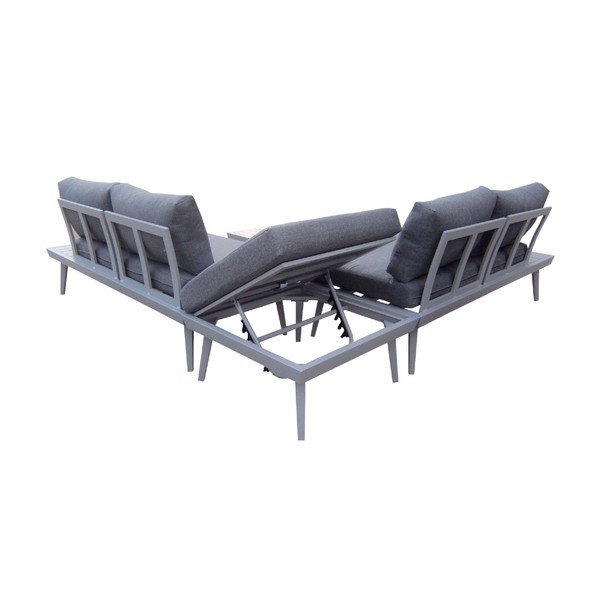 Set šedej záhradné sedačky a konferenčného stolíka Bobochic Paris Vigo Gris-image-1