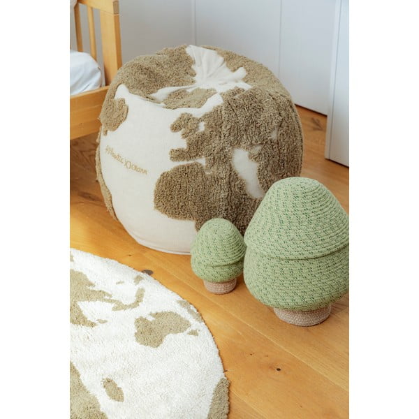 Zelený/krémový detský sedací vak World Map – Lorena Canals-image-2