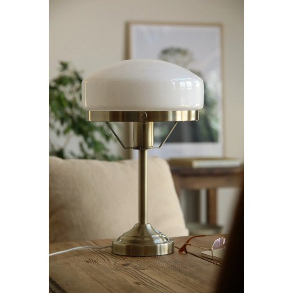 Krémovobiela/v mosadznej farbe stolová lampa (výška  39 cm) Aurelia – Markslöjd-image-3