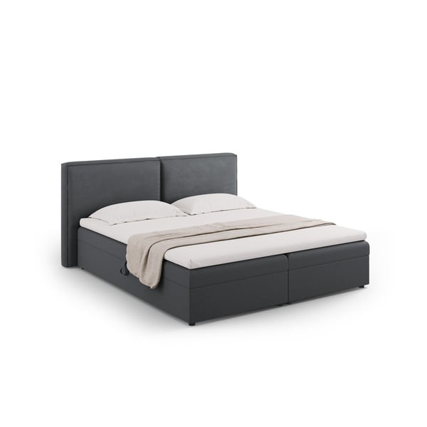 Tmavosivá boxspring posteľ s úložným priestorom 160x200 cm Arendal – Cosmopolitan Design-image-1