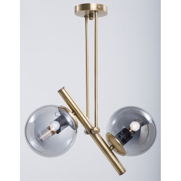 Stropné svietidlo so skleneným tienidlom v sivo-zlatej farbe ø 15 cm Libra – Squid Lighting-image-2