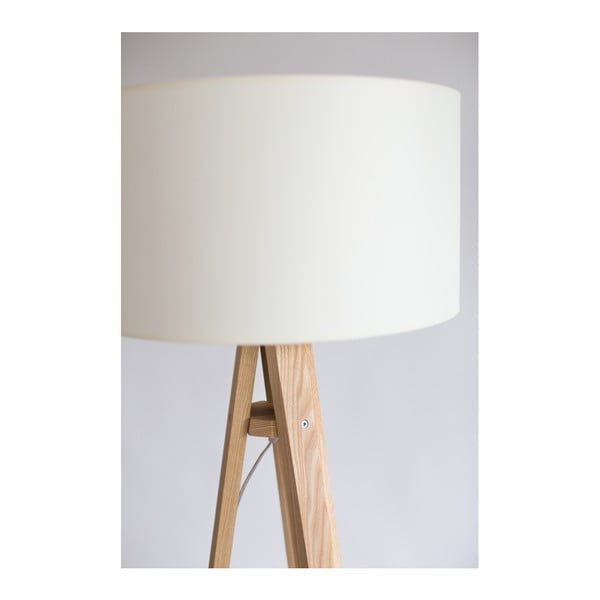 Stojacia lampa s bielym tienidlom a transparentným káblom Ragaba Wanda-image-1