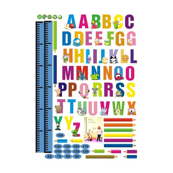 Detská samolepka – meter na dvere/na stenu 70x50 cm Alphabet – Ambiance-image-2