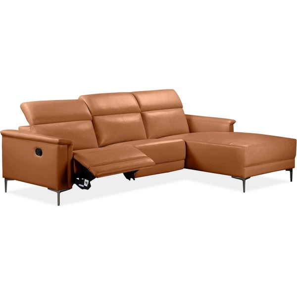 Hnedá rohová pohovka z imitácie kože (pravý roh) Lund – Støraa-image-1