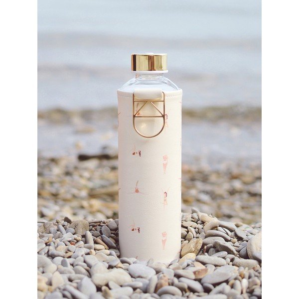 Béžová fľaša z borosilikátového skla s obalom z umelej kože Equa Mismatch Playa, 750 ml-image-1
