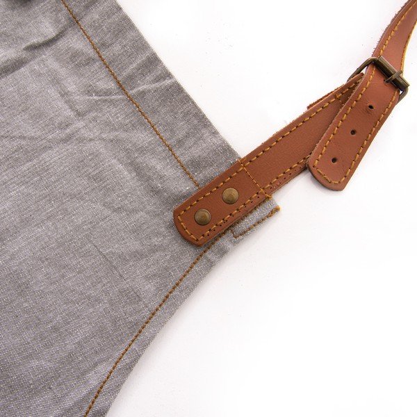 Bavlneno-kožená zástera Denim - Orion-image-3