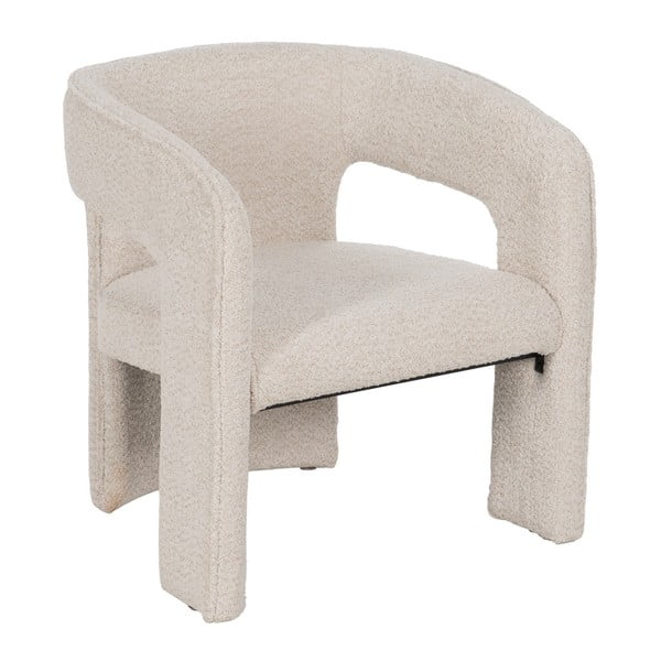 Béžové kreslo z textílie buklé – Ixia