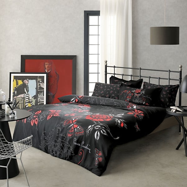 Obliečky Pierre Cardin Red and Black s plachtou, 200x220 cm